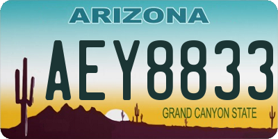 AZ license plate AEY8833