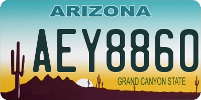 AZ license plate AEY8860