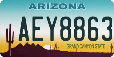 AZ license plate AEY8863