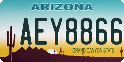 AZ license plate AEY8866