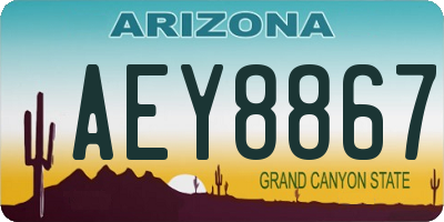 AZ license plate AEY8867