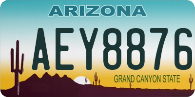AZ license plate AEY8876