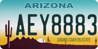AZ license plate AEY8883