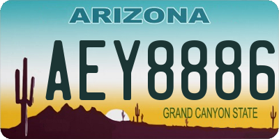 AZ license plate AEY8886