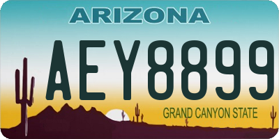 AZ license plate AEY8899