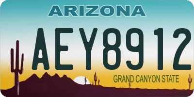 AZ license plate AEY8912