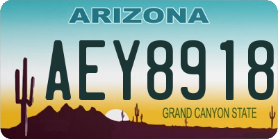 AZ license plate AEY8918