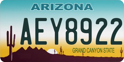 AZ license plate AEY8922