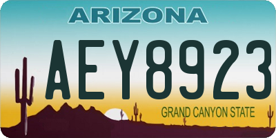 AZ license plate AEY8923