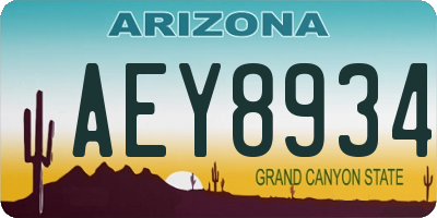 AZ license plate AEY8934
