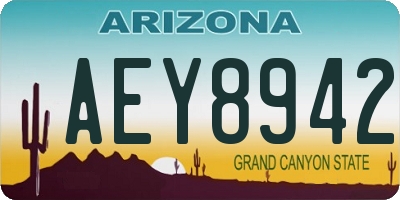 AZ license plate AEY8942