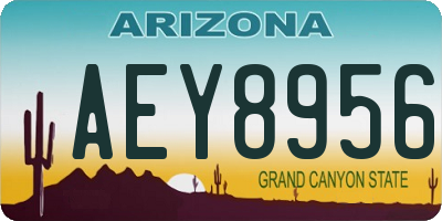 AZ license plate AEY8956