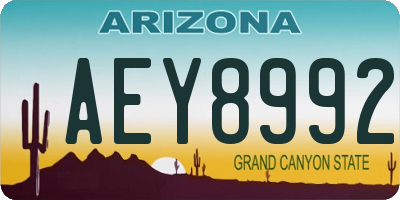 AZ license plate AEY8992