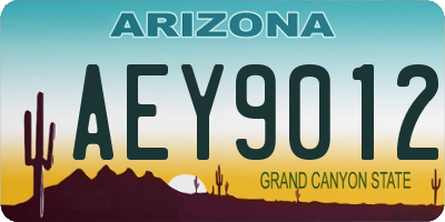 AZ license plate AEY9012