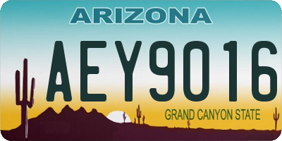 AZ license plate AEY9016