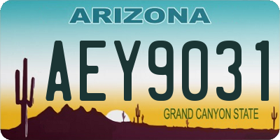 AZ license plate AEY9031