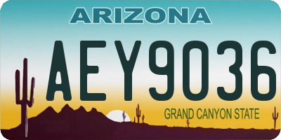 AZ license plate AEY9036