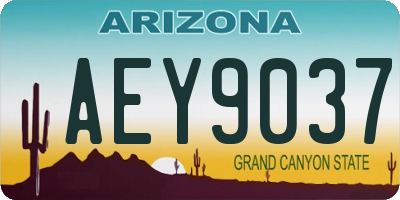 AZ license plate AEY9037