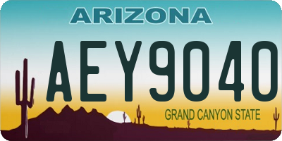 AZ license plate AEY9040