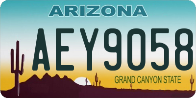 AZ license plate AEY9058