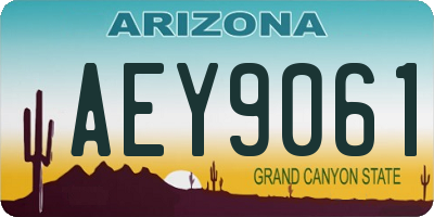 AZ license plate AEY9061