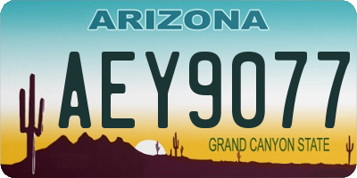 AZ license plate AEY9077