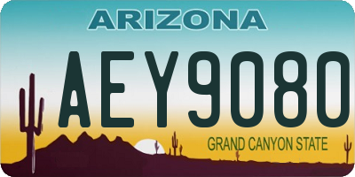 AZ license plate AEY9080