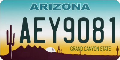 AZ license plate AEY9081