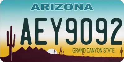 AZ license plate AEY9092