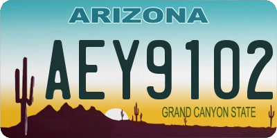 AZ license plate AEY9102