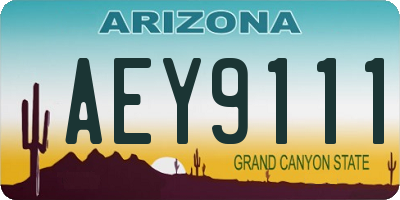 AZ license plate AEY9111