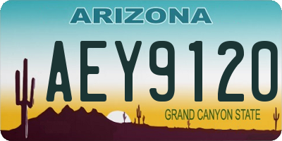 AZ license plate AEY9120