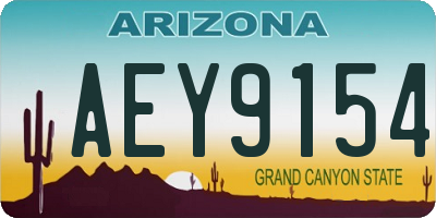 AZ license plate AEY9154