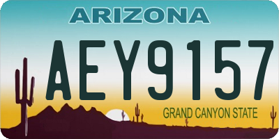 AZ license plate AEY9157