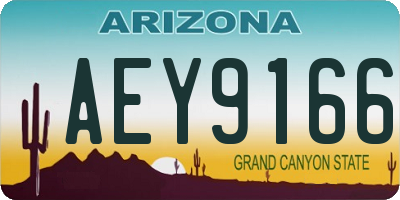 AZ license plate AEY9166