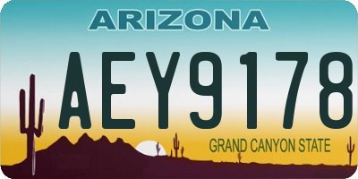AZ license plate AEY9178