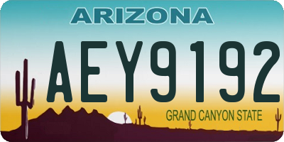 AZ license plate AEY9192