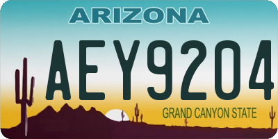 AZ license plate AEY9204
