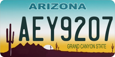 AZ license plate AEY9207
