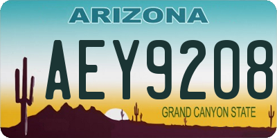 AZ license plate AEY9208