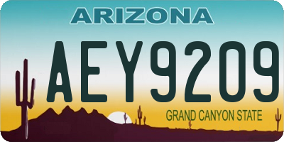 AZ license plate AEY9209