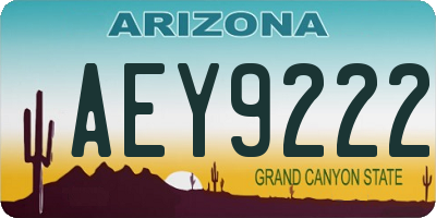 AZ license plate AEY9222