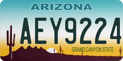AZ license plate AEY9224