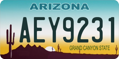 AZ license plate AEY9231