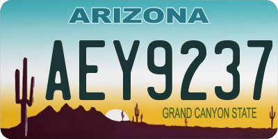 AZ license plate AEY9237