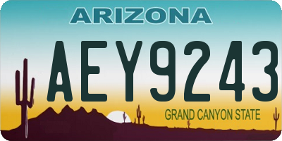 AZ license plate AEY9243