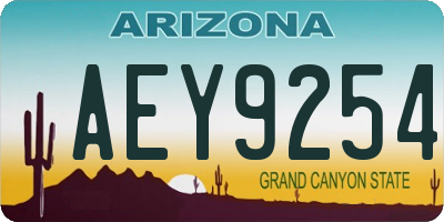 AZ license plate AEY9254
