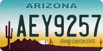 AZ license plate AEY9257