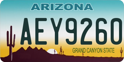 AZ license plate AEY9260