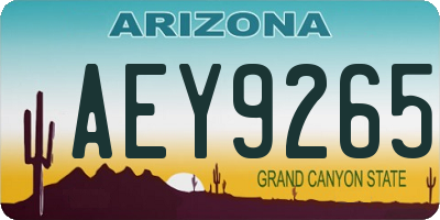 AZ license plate AEY9265